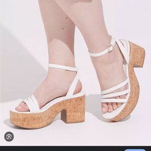 Torrid white Platform Cork Sandal size 11ww nwt